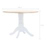 Dining Table White and Brown 106 cm Solid Rubber Wood Image 3