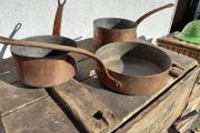 Vintage Copper Saucepans (3)