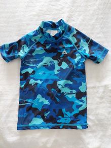 Next Blue Camo Short Sleeve Sunsafe Rash Vest (3 years)