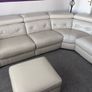 Cream Leather Corner Couch Image 2