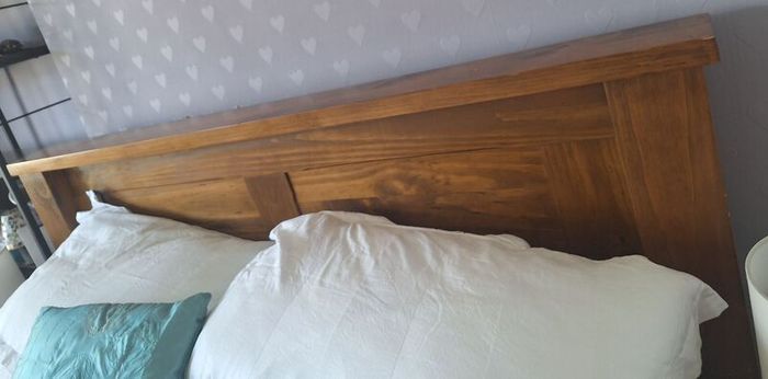 Solid wood King size bed frame