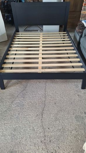 double bed frame and matching bedside tables