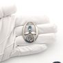 925 Vintage Kit Heath Designer Silver & Blue Topaz Brooch Image 8
