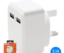 2.1A AMP Fast Dual Twin 2 Port USB Charger UK Mains Wall Plug Adapter Dual USB