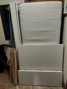 Single bed frame Malm white with mattress