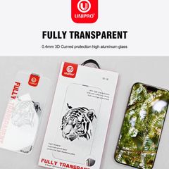 Premium Quality 3D fully Transparent Temp Glass UNIPRO 3D Large Arc Borderless 0.4mm Corning HD Tempered Glass for iPhone 17 16 15 Screen Protector