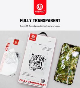 Premium Quality 3D fully Transparent Temp Glass UNIPRO 3D Large Arc Borderless 0.4mm Corning HD Tempered Glass for iPhone 17 16 15 Screen Protector