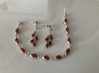 Amber silver set