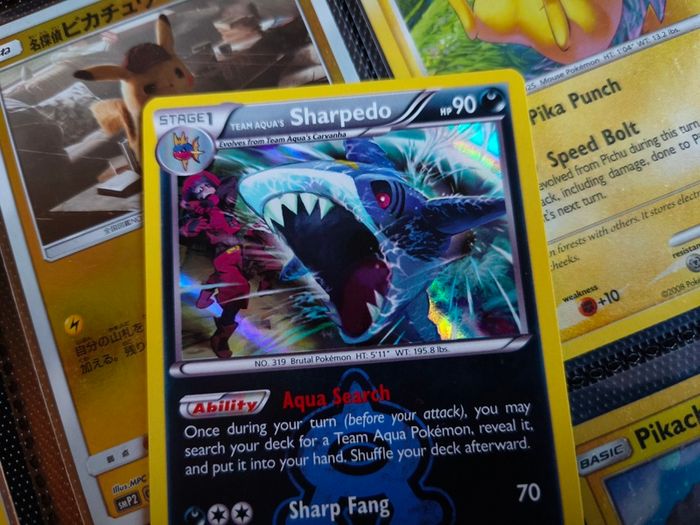 Team Aqua's Sharpedo ! Holo Rare ! from Double Crisis Set ! 2015 ! Pokemon Card !