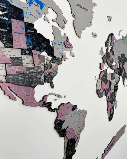 3D Premium Wooden World Map with Country Borders Country Names Capital Names US and Canada Borders and Names World Biggest City Names World Biggest Rivers World Biggest lakes World Main Roads 3D Map Effect