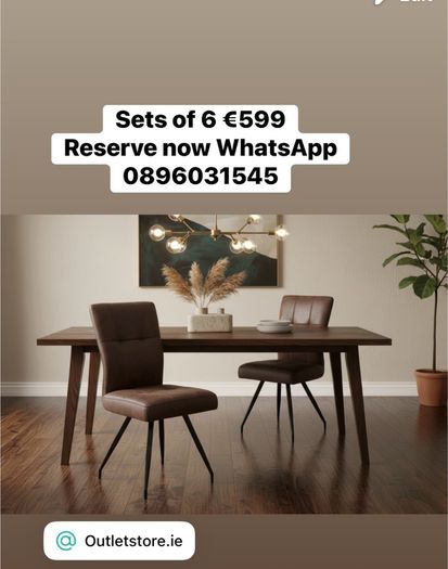 Dining  tables and chairs at the Outlet Store in Kimmage