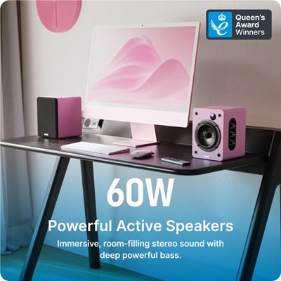 Bluetooth Bookshelf Speakers Pink 60W