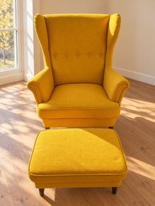 Ikea chair with footstool
