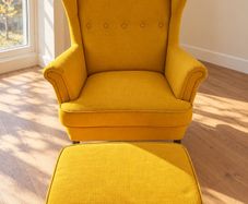 Ikea chair with footstool