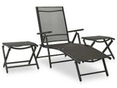 3 Piece Garden Lounge Set Textilene and Aluminium Anthracite