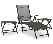3 Piece Garden Lounge Set Textilene and Aluminium Anthracite