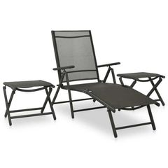3 Piece Garden Lounge Set Textilene and Aluminium Anthracite