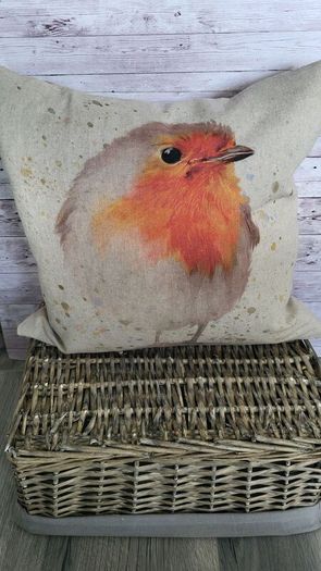Christmas cushions. "ROBIN" and " GNOME"