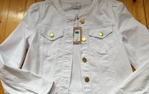 Dunnes Gallery white collarless denim jacket