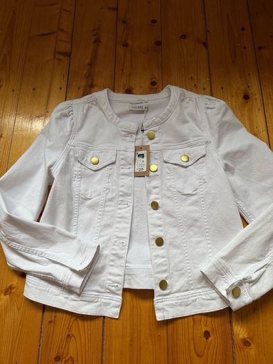 Dunnes Gallery white collarless denim jacket