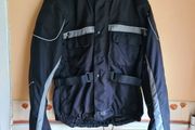 Mens motorbike waterproof Cordura jacket coat with shoulder and elbow pads armour Size medium black heavy biker motorcycle