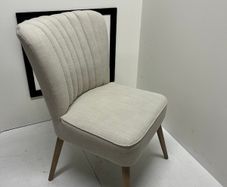 Set of 2 Contemporary Linen Accent Chair with Channel-Tufted Back