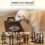 Raised Dog Bowls with Stand, 4 Heights Adjustable Pet Feeder with 3 Adjustable Angles for Small, Medium & Large Breeds, Brown Image 4