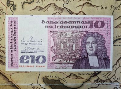 10 Pound B Series 12/04/91 Irish Note