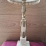 Vintage Art Nouveau Onyx and Brass Figural Lamp Image 2