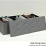 ottoman Storage Boxes Bench Toy Box Chest Foldable Seat,End of Bed Bench,Faux Leather Foot Stool for Bedroom110x38x38cm(Light Grey) Image 2