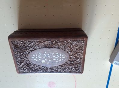 Sandalwood Hard Carved Jewellery Box