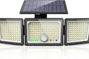 Solar Lights Outdoor, Upgraded 286 LED Motion Sensor Security Light with 360 Wide Lighting Angle, Easy to Install, IP65 Waterproof Durable Solar Powered Flood Lights for Outside