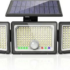 Solar Lights Outdoor, Upgraded 286 LED Motion Sensor Security Light with 360 Wide Lighting Angle, Easy to Install, IP65 Waterproof Durable Solar Powered Flood Lights for Outside