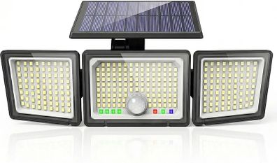 Solar Lights Outdoor, Upgraded 286 LED Motion Sensor Security Light with 360 Wide Lighting Angle, Easy to Install, IP65 Waterproof Durable Solar Powered Flood Lights for Outside