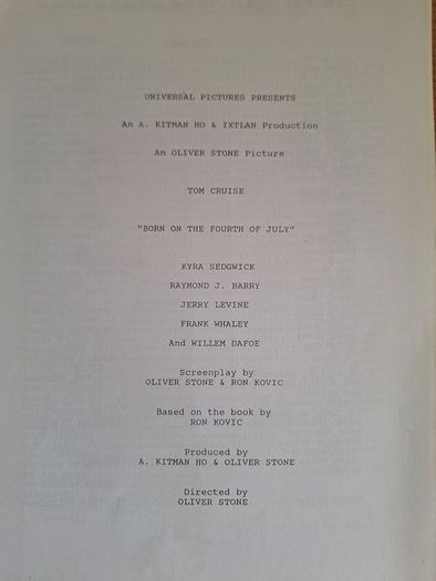 Born On The Fourth Of July Press Kit Tom Cruise