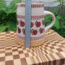 Nicholas Mosse Apple Pattern Large Cylinder Jug, 7.5" Tall, Retired Shape, Some Crazing Image 4