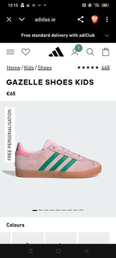 Adidas Gazelle Pink Green New