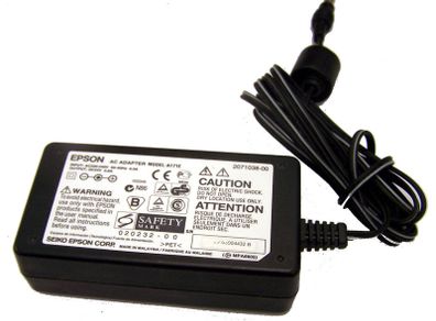 USED Epson 2071038-00 24VDC 0.8A AC Adapter with Barrel Connector Model A171E