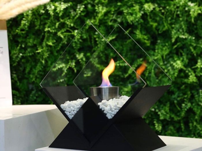 Diamond Tabletop Fire Bowl Pot 37cm Tall Portable Tabletop Fireplace Clean Burning Bio Ethanol Ventless Fireplace for Indoor Outdoor Patio Parties Events