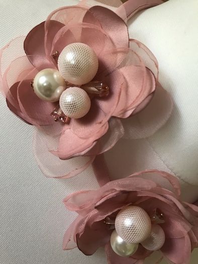 Blush pink decorative floral necklace