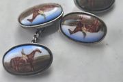 sterling s8lver and enamel cufflinks