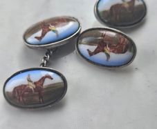 sterling s8lver and enamel cufflinks
