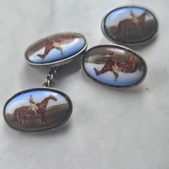 sterling s8lver and enamel cufflinks