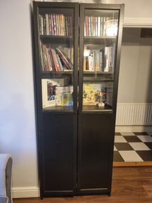 bookcase with panel glass door