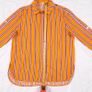 Maje Orange Pink Striped Snap Button Long Sleeve Blouse Shirt 8UK/36EU Image 10