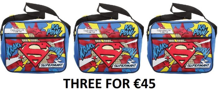 THREE Superman Classic Courier / School / Messenger Bags (Brand New Unopened)