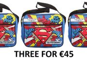 THREE Superman Classic Courier / School / Messenger Bags (Brand New Unopened)