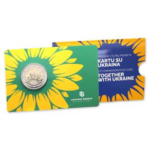 Lithuania 2 Euro Commemorative Coin 2023 - Together with Ukraine. Coincard. BU