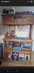 Modern wooden home bar