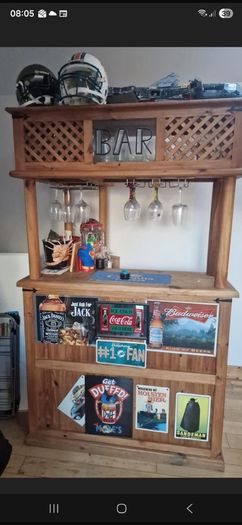 Modern wooden home bar